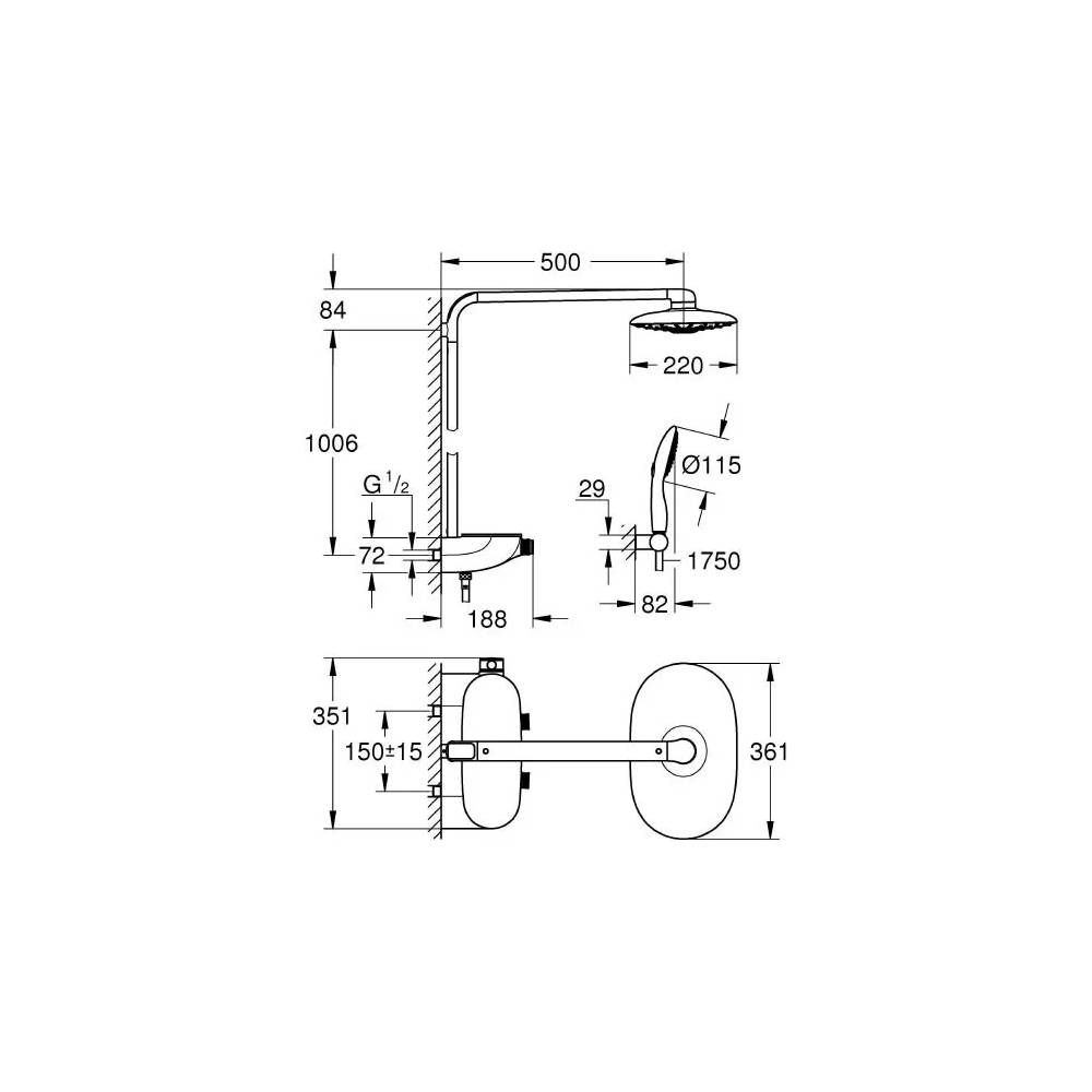 "Grohe" dušo rinkinys "Rainshower SmartControl Duo" 26250000