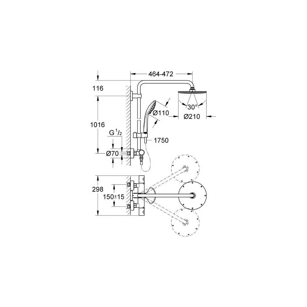 Grohe dušas complete Euphoria XXL System 210 27964000