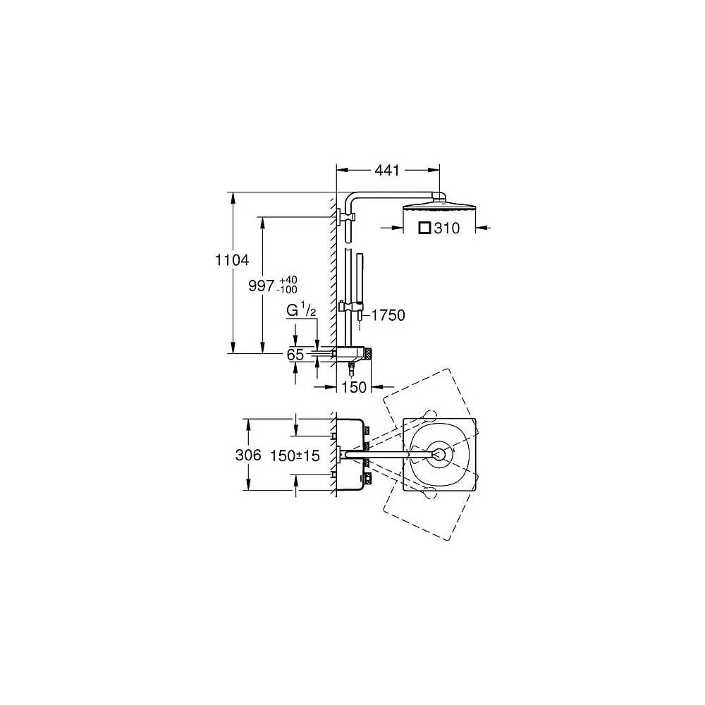 "Grohe" dušo rinkinys "Euphoria SmartControl 310 Duo Cube" 26508000