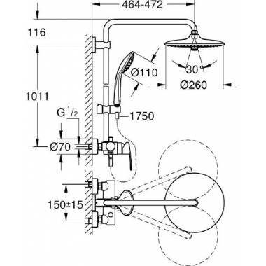 "Grohe" dušo rinkinys "Euphoria 260" 27473001