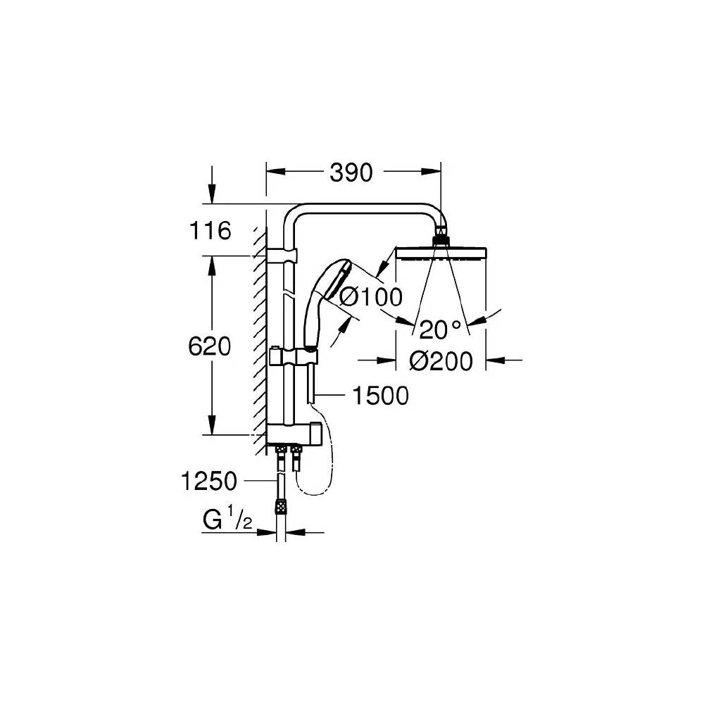 "Grohe" dušo rinkinys "New Tempesta" 27389002