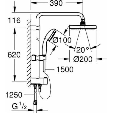 "Grohe" dušo rinkinys "New Tempesta" 27389002