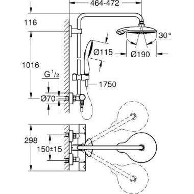 "Grohe" dušas komplektas "Euphoria Power&Soul System 190