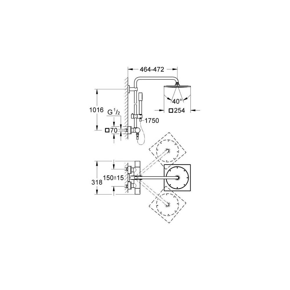 "Grohe" dušo kabinos "Rainshower F-series" sistema 10 27569000