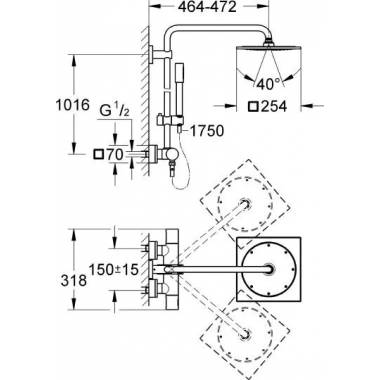 "Grohe" dušo kabinos "Rainshower F-series" sistema 10 27569000