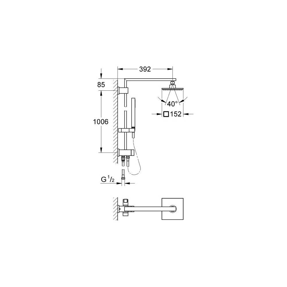 Grohe dušas complete Euphoria Cube System 150 27696000