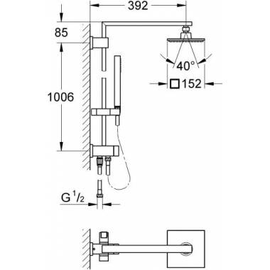 Grohe dušas complete Euphoria Cube System 150 27696000