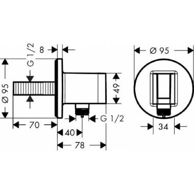 "Hansgrohe" dušo lizdas "Fixfit Porter S" 26487000