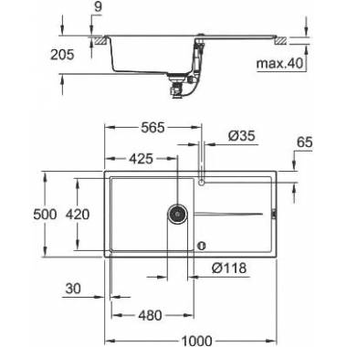 "Grohe" virtuvės plautuvė K400 31641AT0