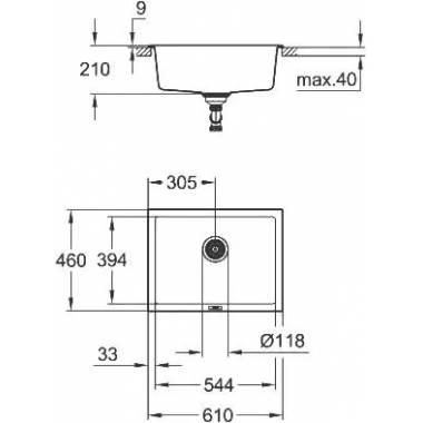 "Grohe" virtuvės kriauklė K700U 31655AT0