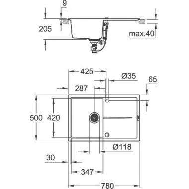 "Grohe" virtuvės plautuvė K400 31639AT0