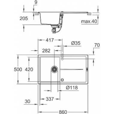 "Grohe" virtuvės plautuvė K400 31640AP0