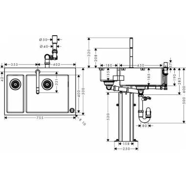 Komponentai: Hansgrohe C71-F655-09 43206000