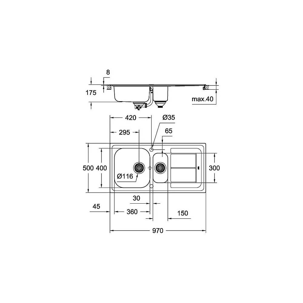 "Grohe" virtuvės plautuvė K300 31564SD0