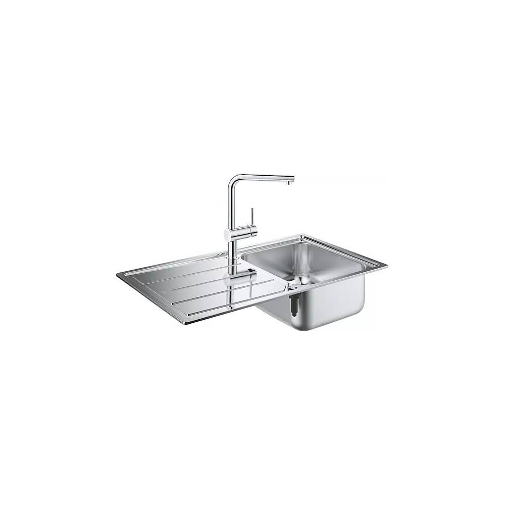 Komplektas: Grohe Minta 31573SD0 Virtuvės kriauklė K500 31571SD0 + maišytuvas Mint 32168000