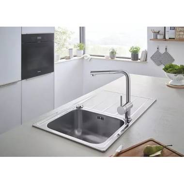 Komplektas: Grohe Minta 31573SD0 Virtuvės kriauklė K500 31571SD0 + maišytuvas Mint 32168000