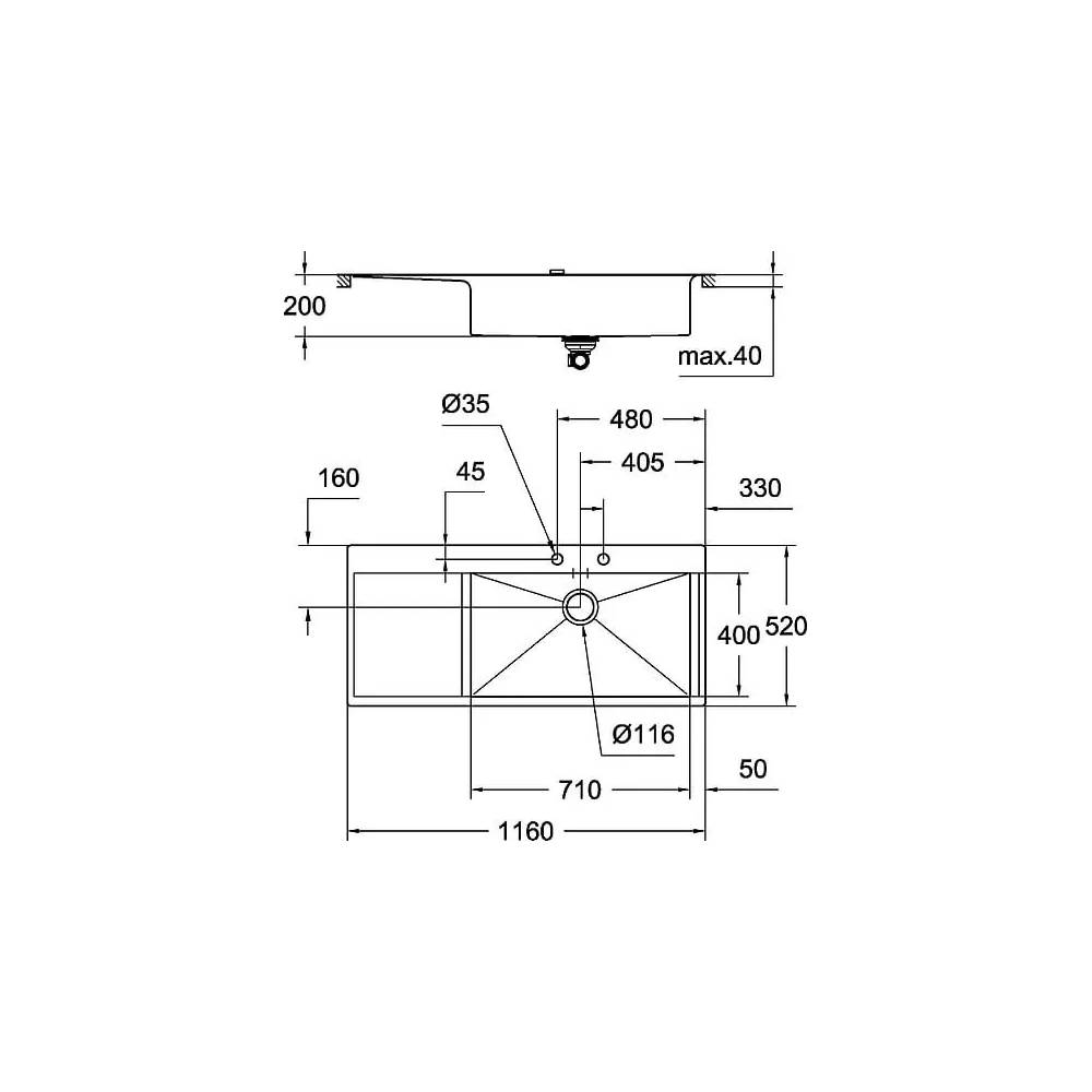 "Grohe" virtuvės kriauklė K1000 31582SD0