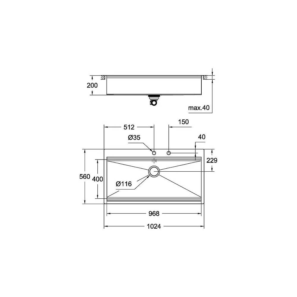 "Grohe" virtuvės kriauklė K800 31586SD0