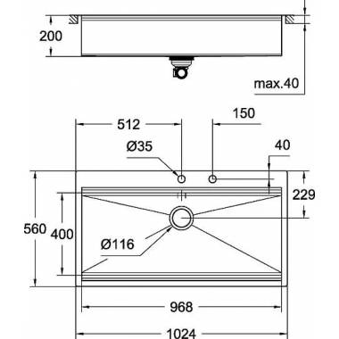 "Grohe" virtuvės kriauklė K800 31586SD0