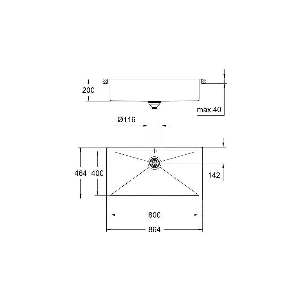 "Grohe" virtuvės plautuvė K700 31580SD0