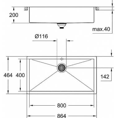 "Grohe" virtuvės plautuvė K700 31580SD0