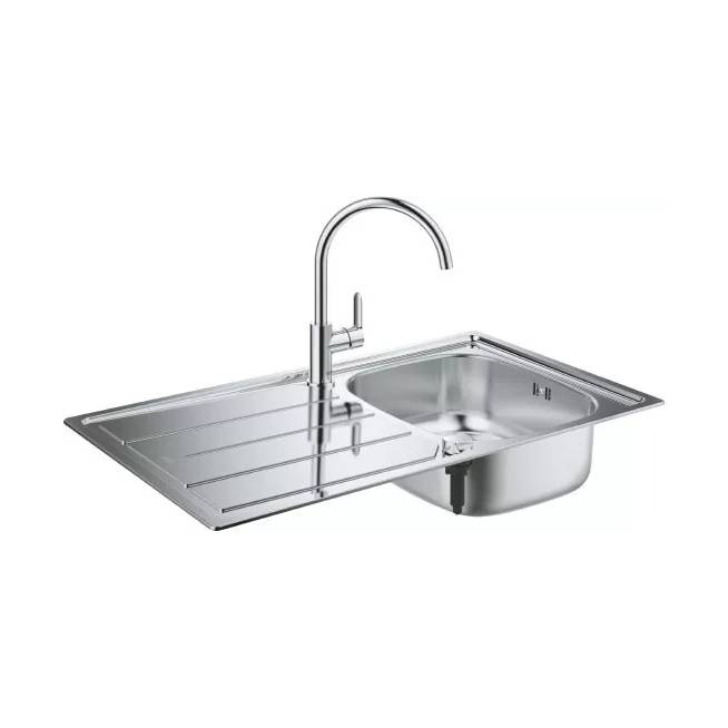 Komplektas: virtuvės plautuvė K200 31552SD0 + "BauEdge" maišytuvas Grohe Bau 31562SD0 31367000