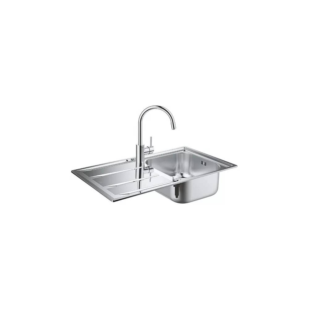 Komplektas: Grohe Concetto 31570SD0 Virtuvės kriauklė K400 31566SD0 + maišytuvas Concetto 32663001