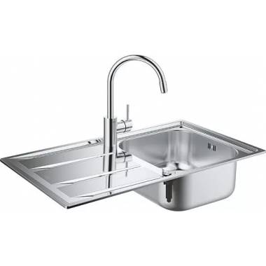 Komplektas: Grohe Concetto 31570SD0 Virtuvės kriauklė K400 31566SD0 + maišytuvas Concetto 32663001