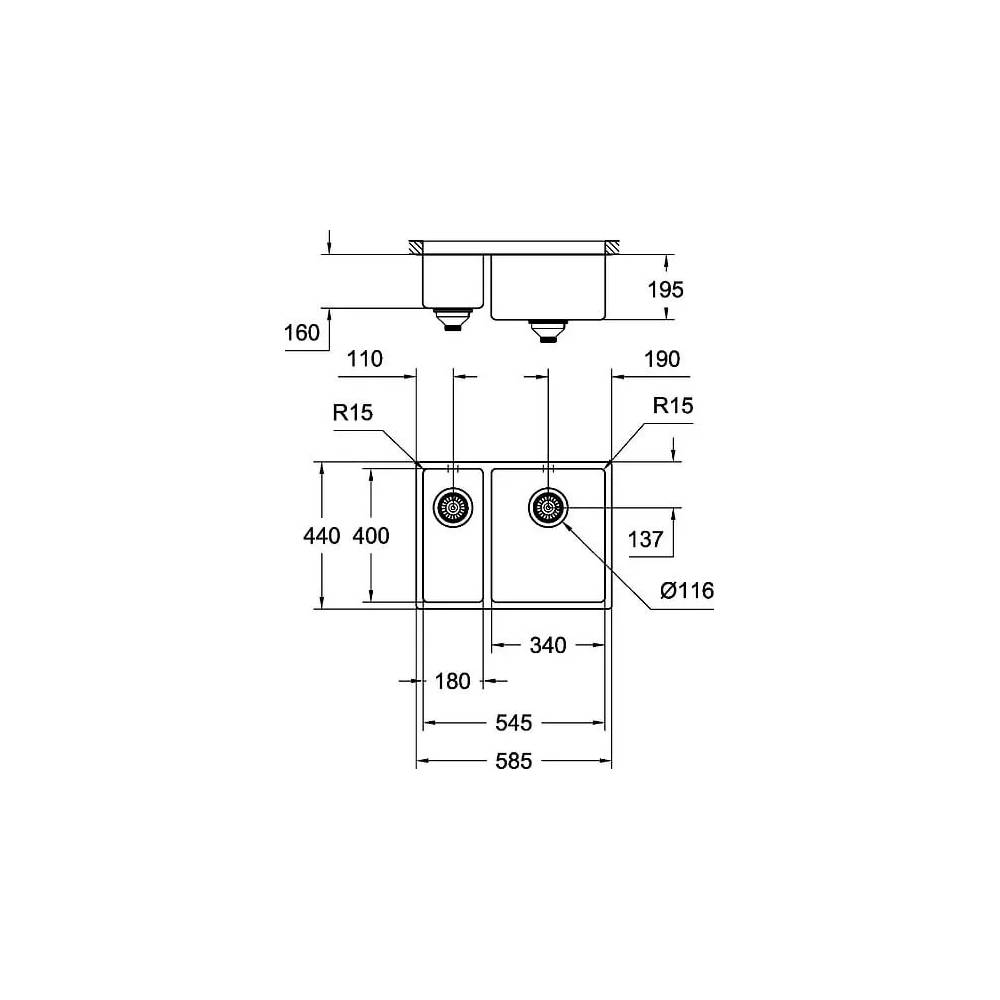 "Grohe" virtuvės kriauklė K700U 31576SD0