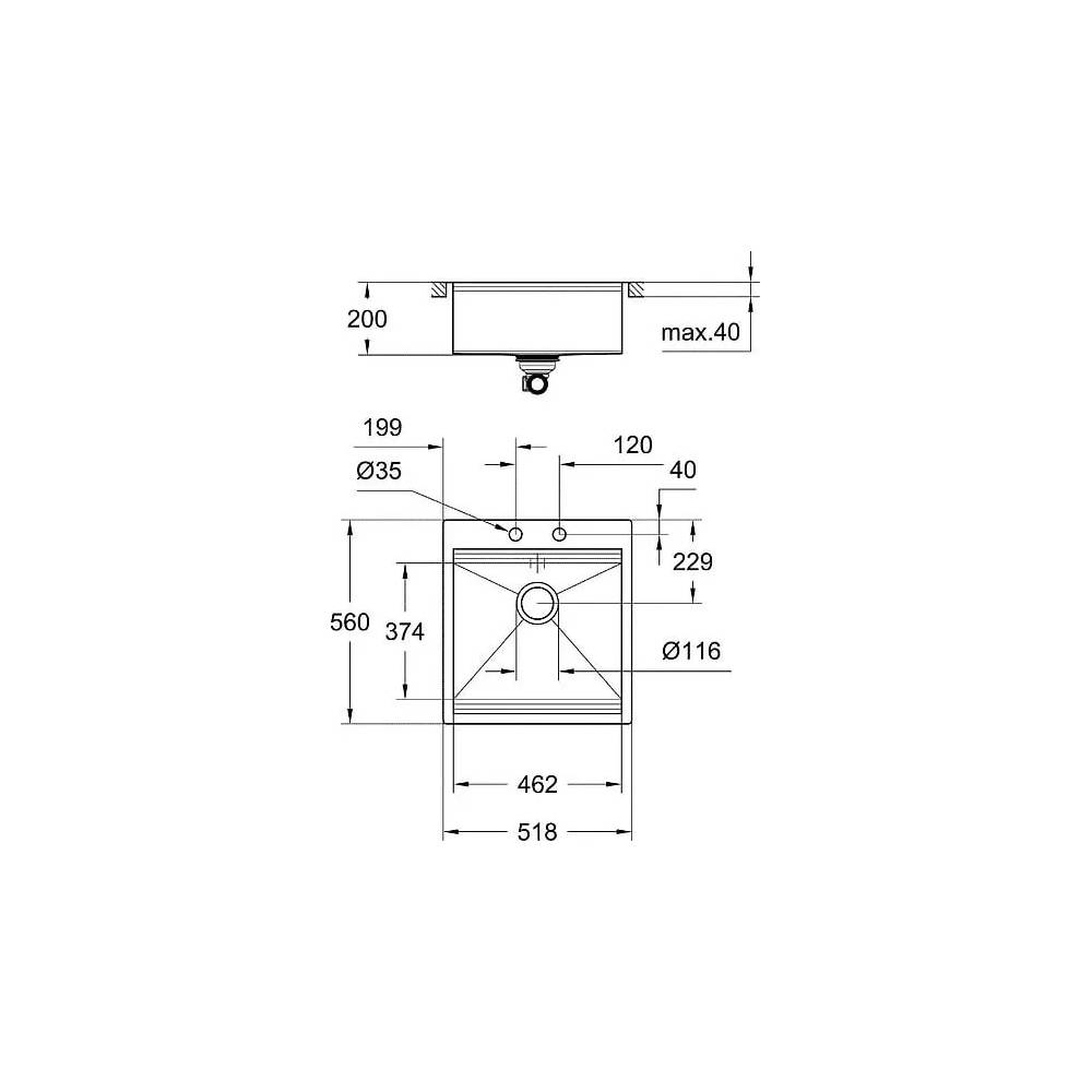 "Grohe" virtuvės kriauklė K800 31583SD0