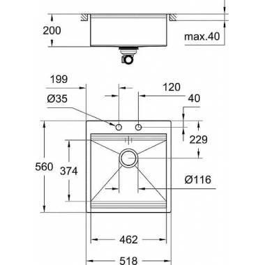 "Grohe" virtuvės kriauklė K800 31583SD0