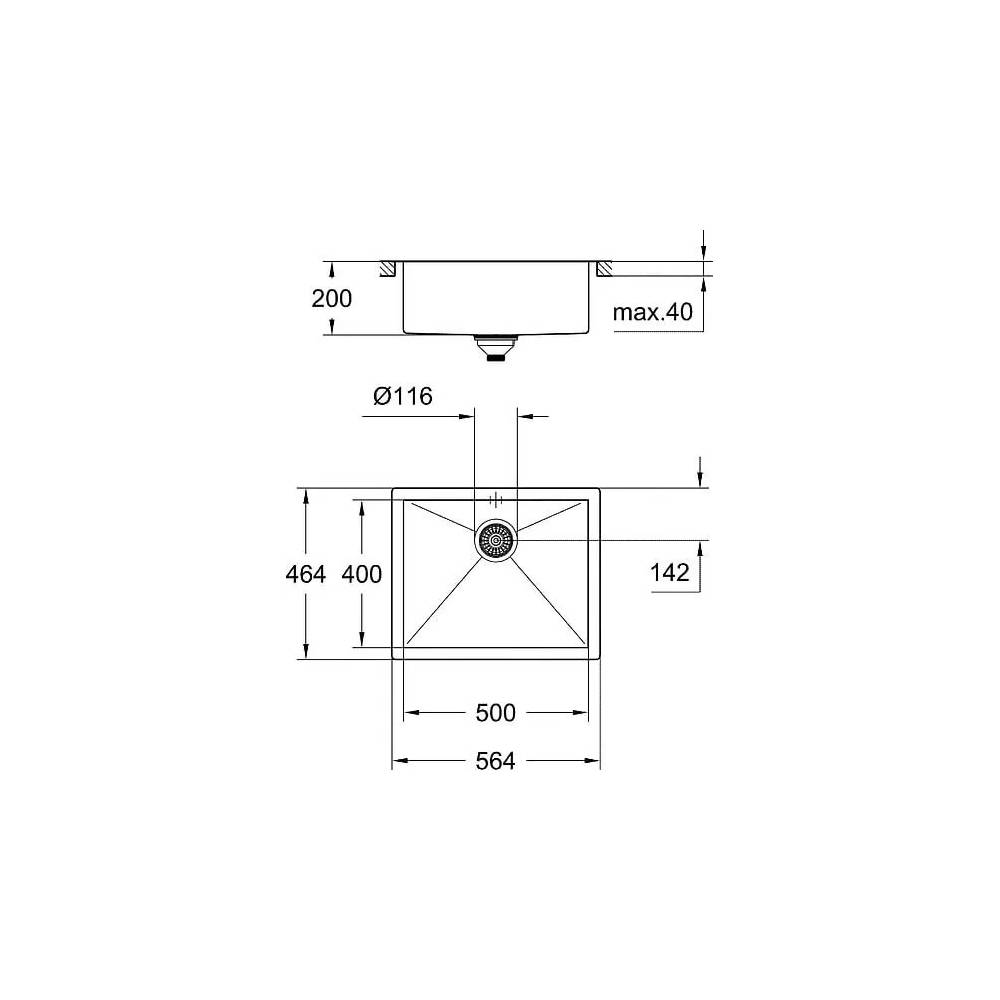 "Grohe" virtuvės kriauklė K700 31579SD0