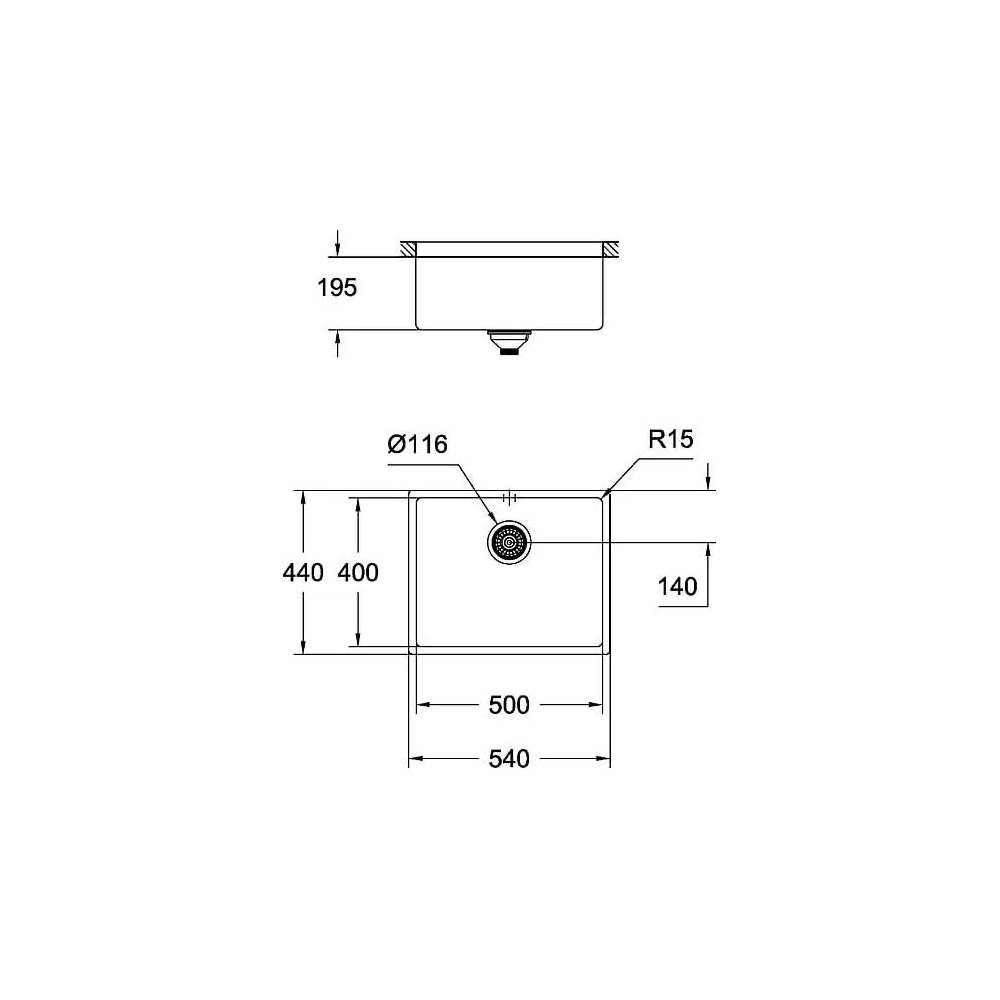 "Grohe" virtuvės kriauklė K700U 31574SD0