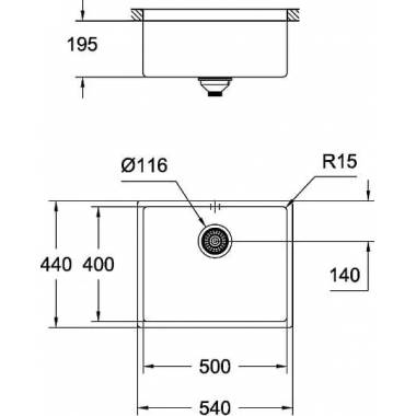 "Grohe" virtuvės kriauklė K700U 31574SD0