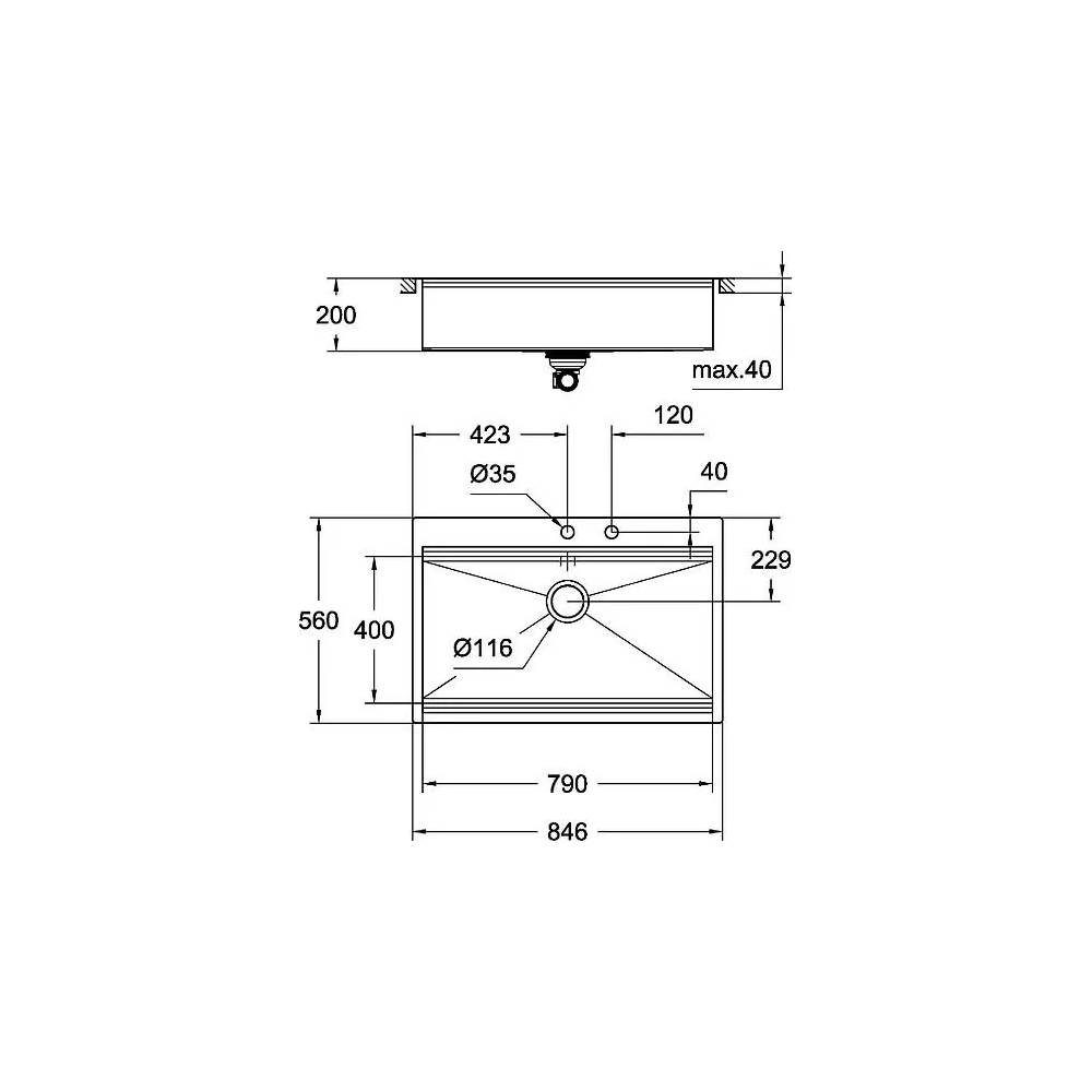 "Grohe" virtuvės kriauklė K800 31584SD0