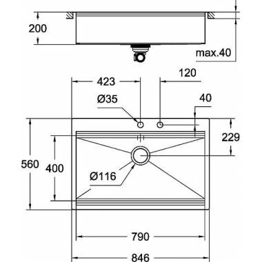 "Grohe" virtuvės kriauklė K800 31584SD0