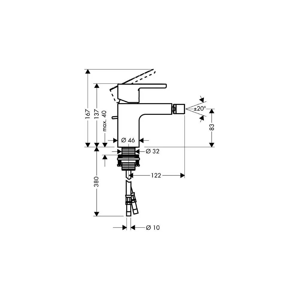 "Hansgrohe" bideto maišytuvas "Metris S" 31261000