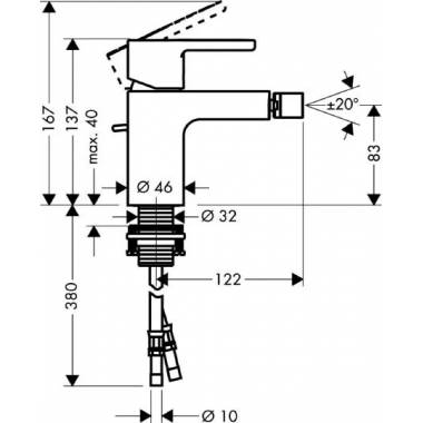 "Hansgrohe" bideto maišytuvas "Metris S" 31261000