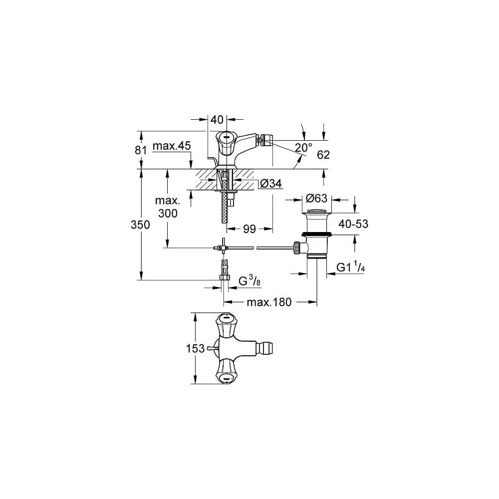 "Grohe" bideto maišytuvas Costa 24480001