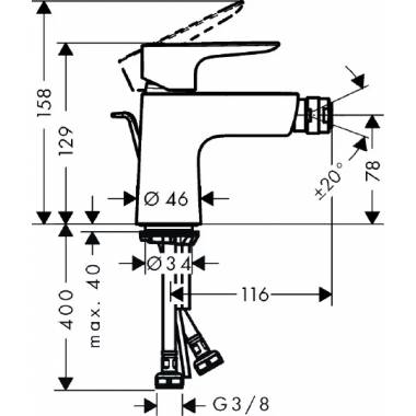 "Hansgrohe" bideto maišytuvas "Talis E" 71720700