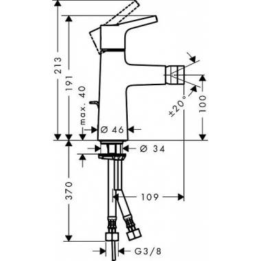 "Hansgrohe" bideto maišytuvas "Talis S" 72200000