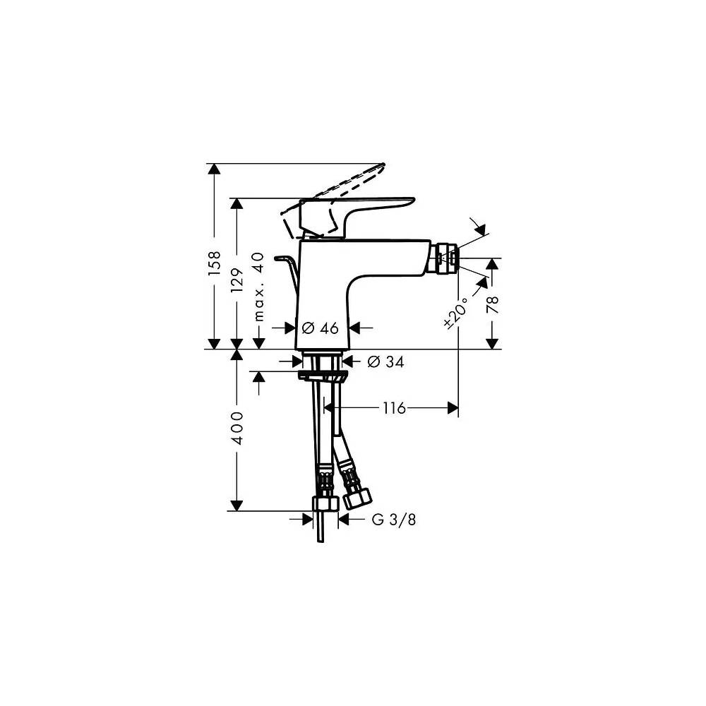 "Hansgrohe" bideto maišytuvas "Talis E" 71720000