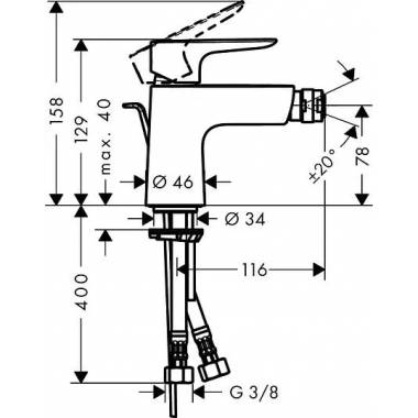 "Hansgrohe" bideto maišytuvas "Talis E" 71720000