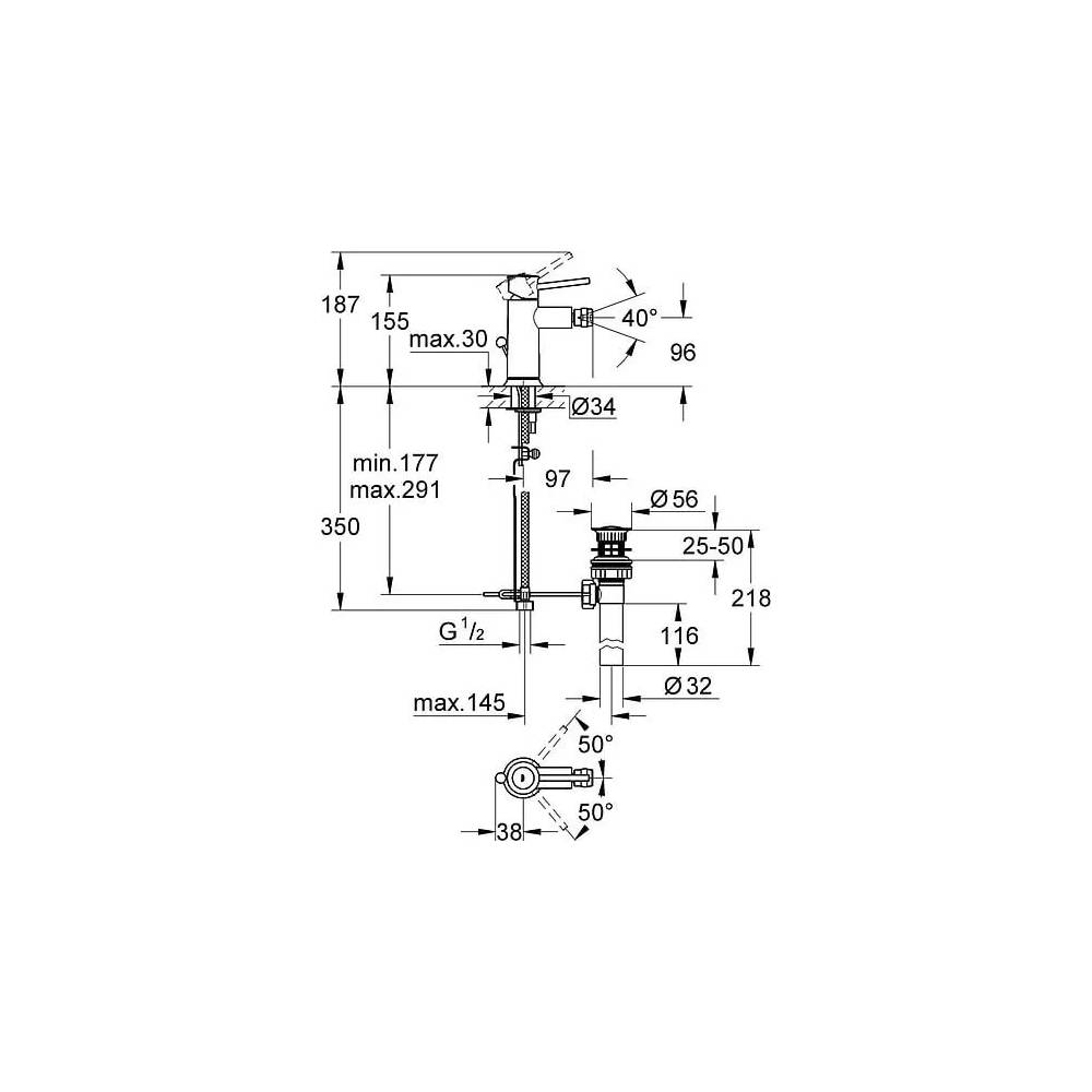 "Grohe" bideto maišytuvas "BauClassic" 32864000