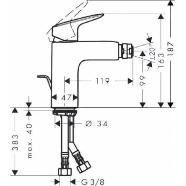 "Hansgrohe Bidet" maišytuvas "Logis" 71200000