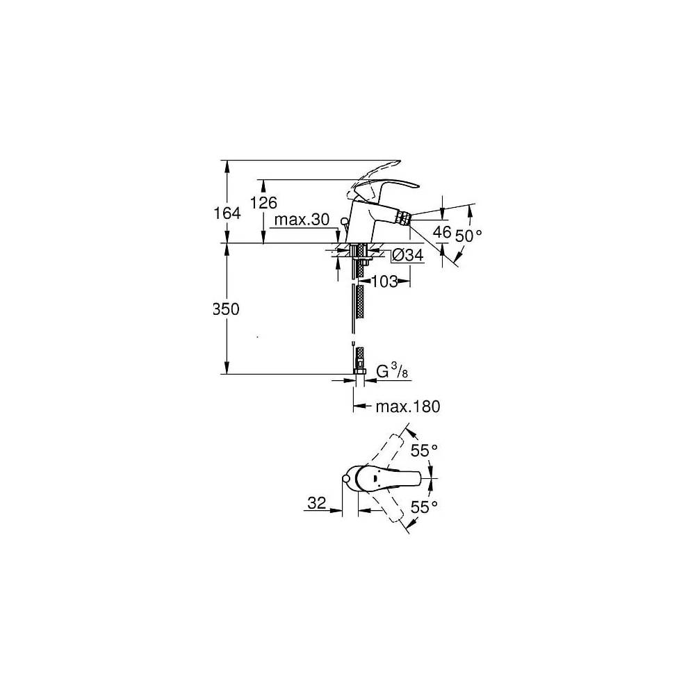 "Grohe Bidet" maišytuvas "Eurosmart" Naujas 32927002