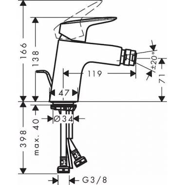 "Hansgrohe Bidet" maišytuvas "Logis" 71204000