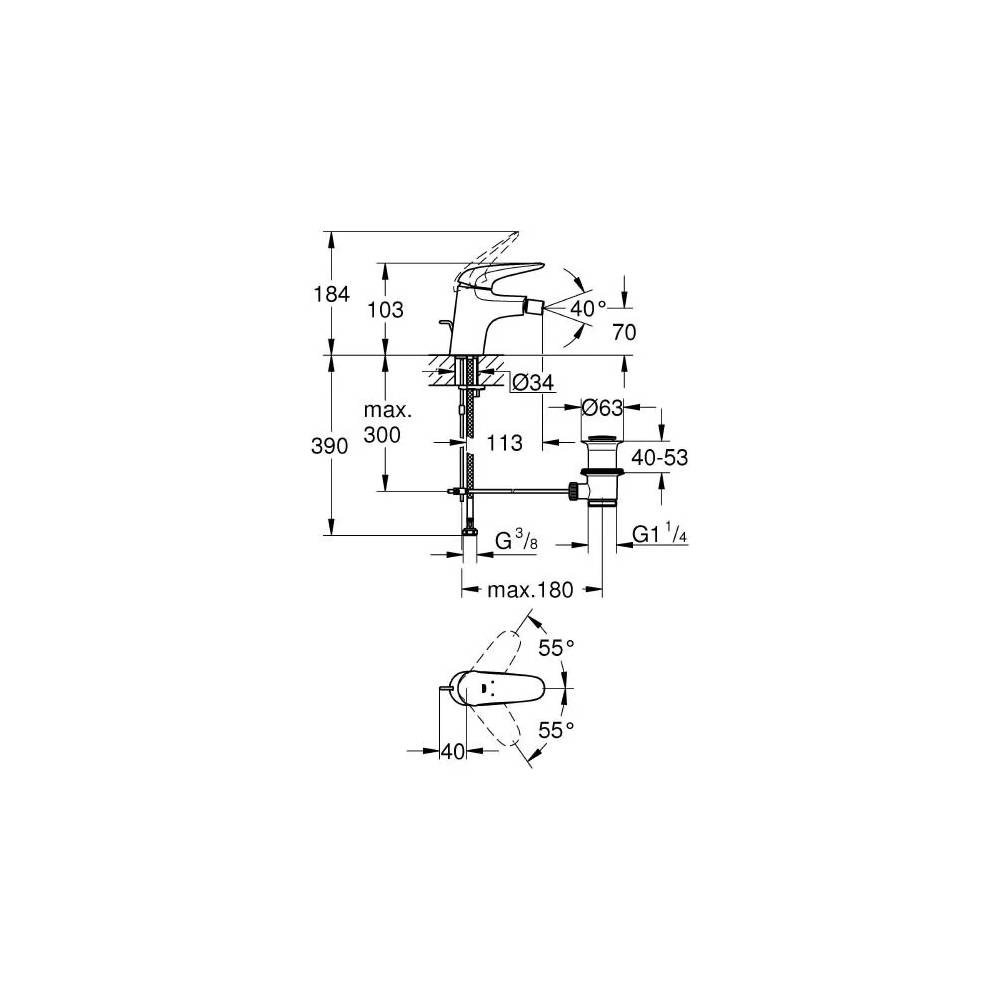 "Grohe" bideto maišytuvas "Eurostyle" 23720003