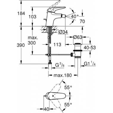 "Grohe" bideto maišytuvas "Eurostyle" 23720003