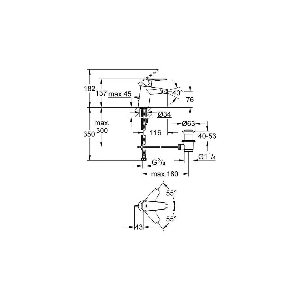 "Grohe" bideto maišytuvas "Eurodisc Cosmopolitan" 33244002